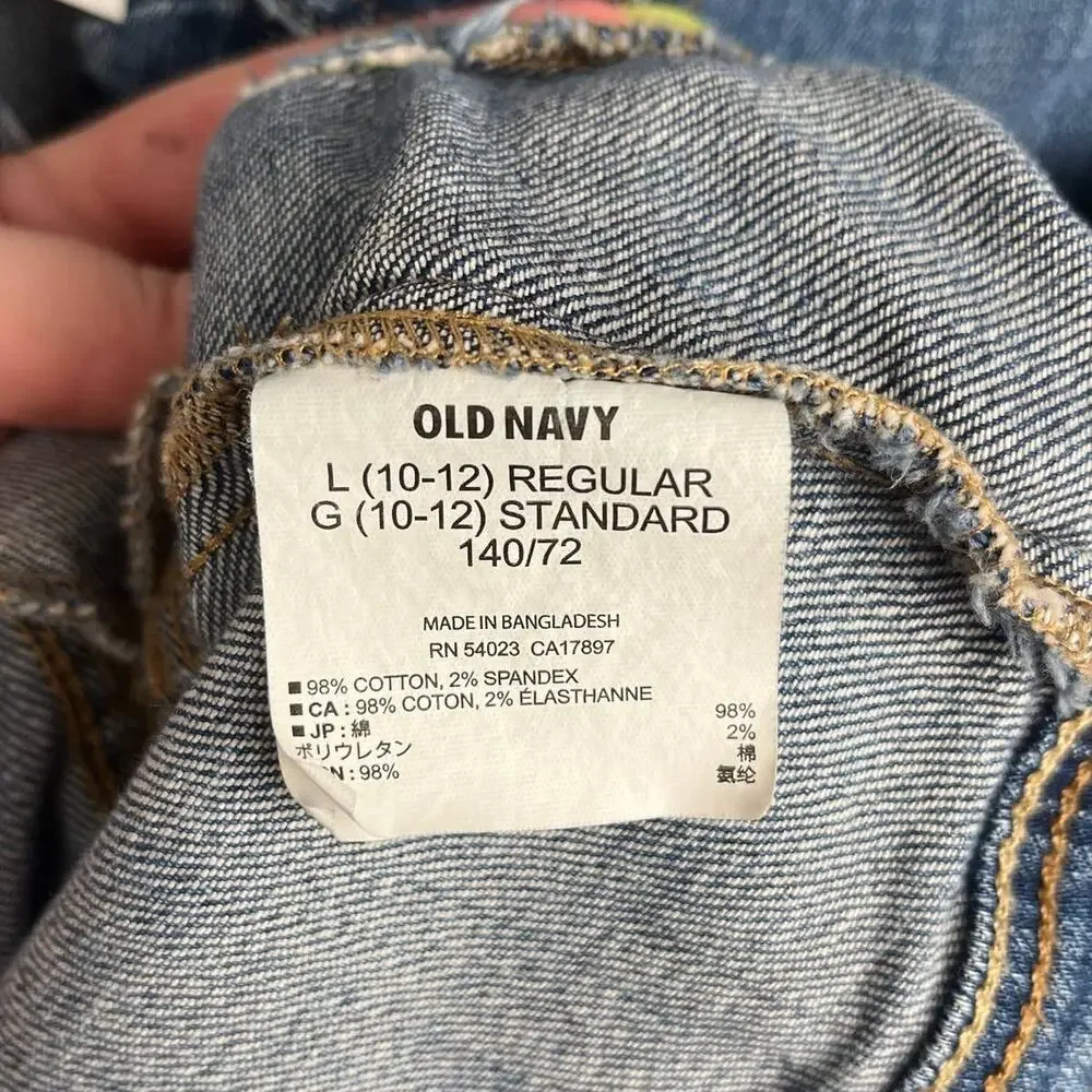 OLD NAVY Classic‎ Blue Denim Medium Wash Basic Button Up Jean Jacket Sz Large